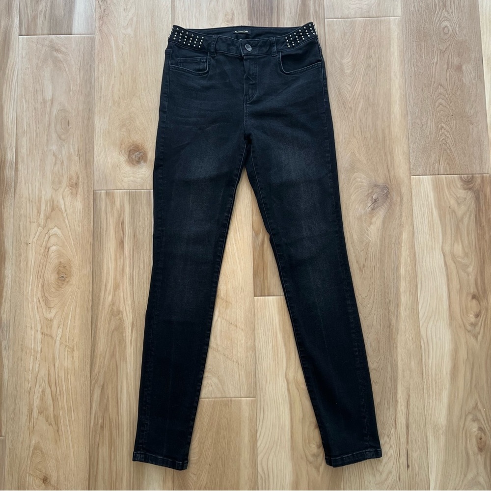 Massimo Dutti Black Skinny Jeans with Studded Detail
